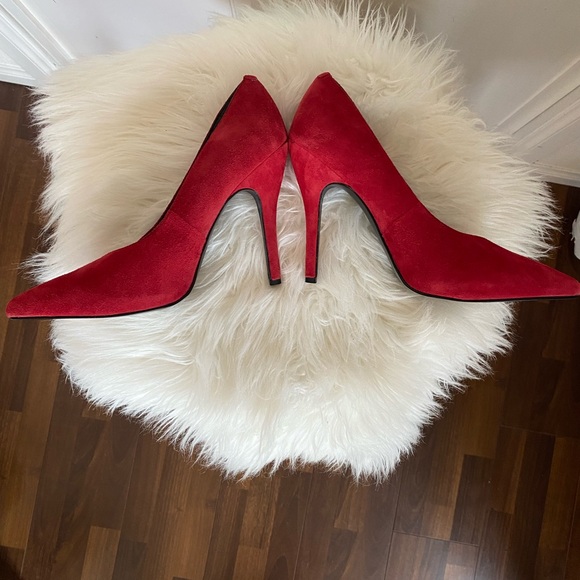 Nine West Red Suede Leather Pump - Picture 3 of 9